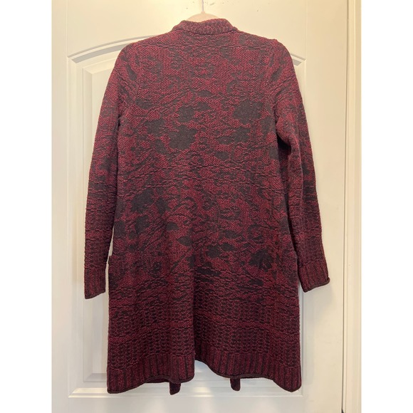 NWT J. Jill Women’s Long Sleeve Floral Pocket Cardigan Sweater Size XS Red Black - Picture 8 of 8
